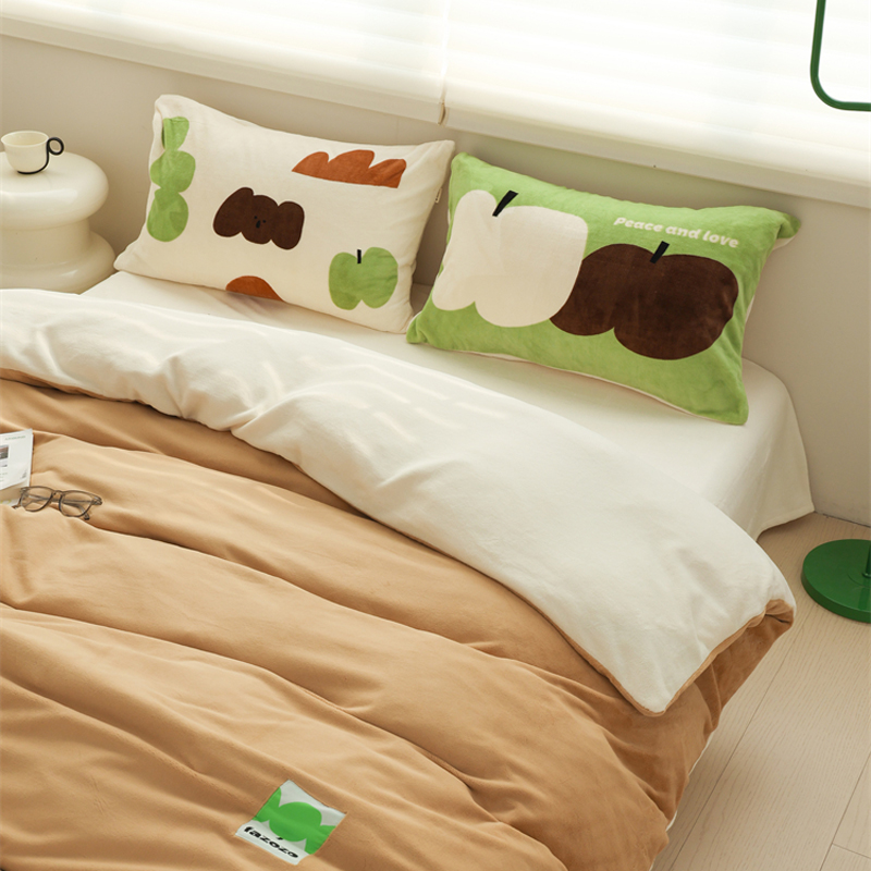 原创简约无性别奶油绒四件套