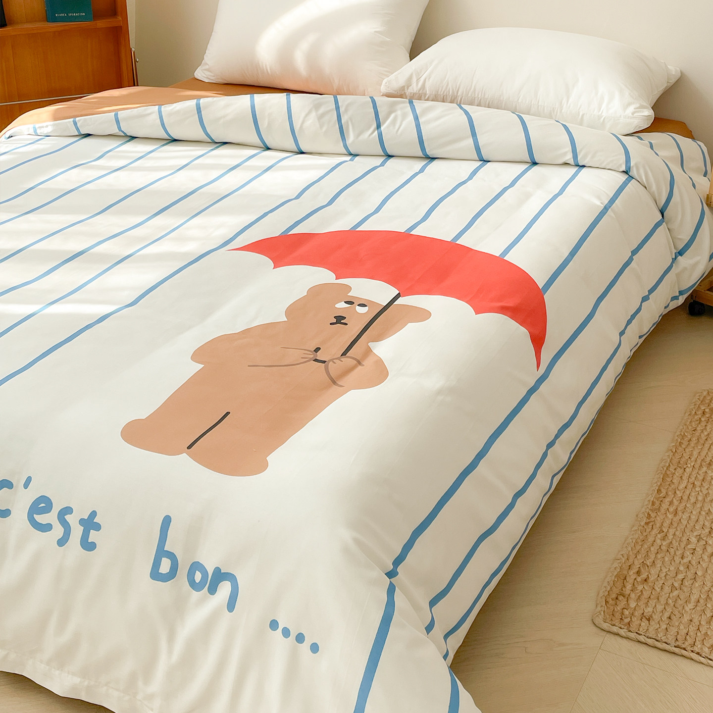 没事的小熊 原创插画全棉被套被罩被芯罩单件卡通三件套单双人床,床上用品,被套,淘宝优惠券,粉丝福利购,淘宝优惠卷