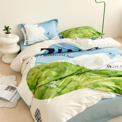 原创治愈系全棉四件套100棉宿舍