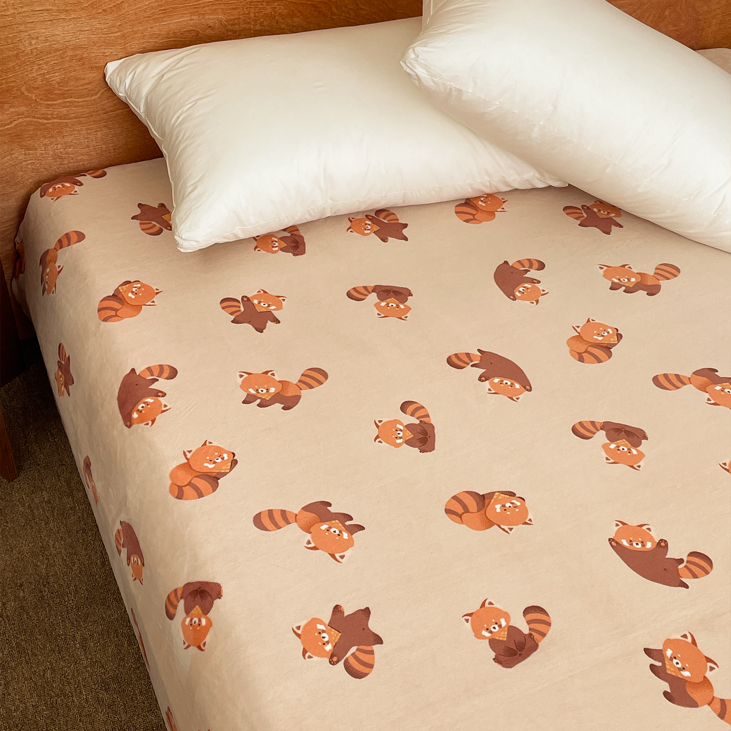 小熊猫の家 可爱冬日奶油绒床单床笠温暖红棕色加厚保暖1.5米单件,床上用品,床单,淘宝优惠券,粉丝福利购,淘宝优惠卷