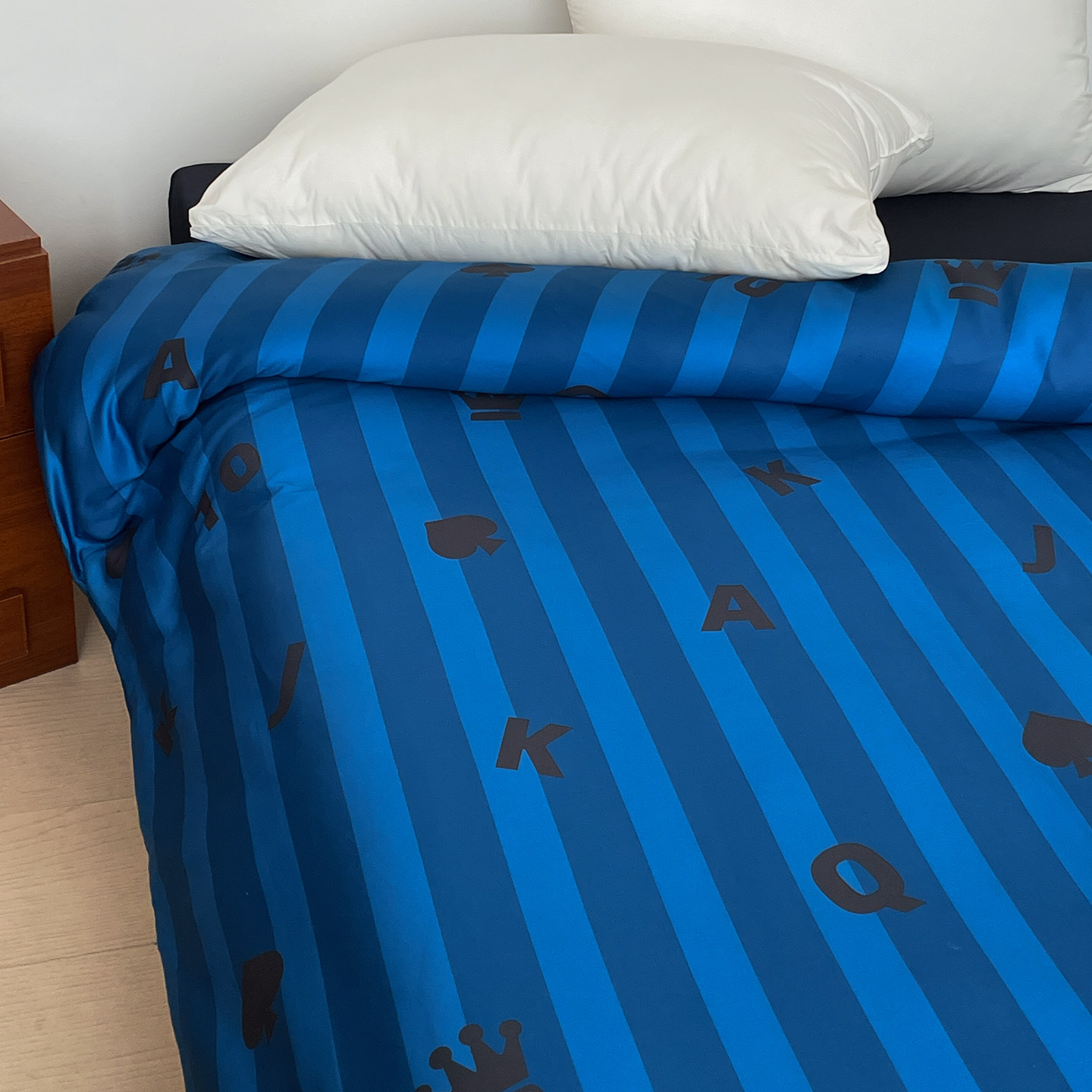 扑克故事 原创美式60s全棉长绒棉被套被芯罩1.5m床设计感复古条纹