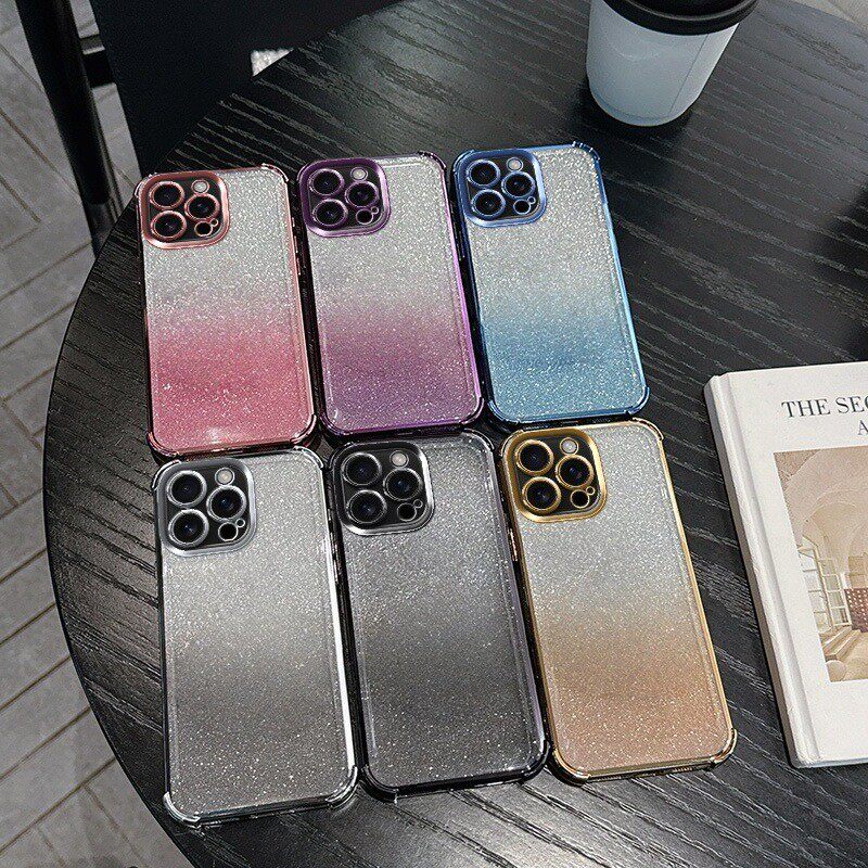 适用OPPO A6X A6PRO A6C国外版 A6S四角电镀防摔手机壳 A6X F31闪粉加厚电镀壳 A6 男女通用款防摔保护套批发图片