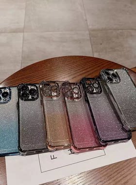 适用外贸荣耀Honor500 Smart/600Lite X8D X6C X5C X9D X7D四角防摔闪粉电镀手机壳NOVA13i 闪粉保护套批发
