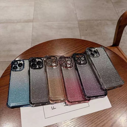 适用外贸荣耀Honor500 Smart/600Lite X8D X6C X5C X9D X7D四角防摔闪粉电镀手机壳NOVA13i 闪粉保护套批发