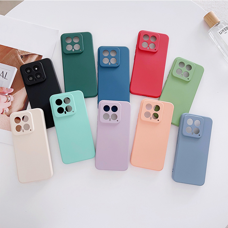 适用外贸小米15T 15Ultra 14T 13T 12X液态纯色全包壳Poco F7Pro X7 M6 F5 C71 C65 网红液态硅胶保护套批 发