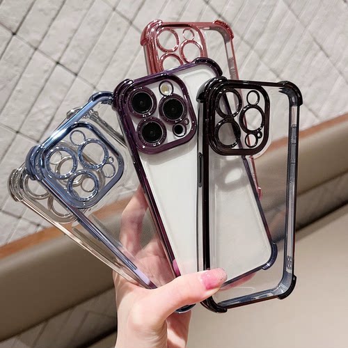 适用国内OPPO Reno16pro A6 A6SPRO Reno15C  K15 K13四角防摔电镀手机壳A58 A57 Find X9 X8S防摔TPU保护套