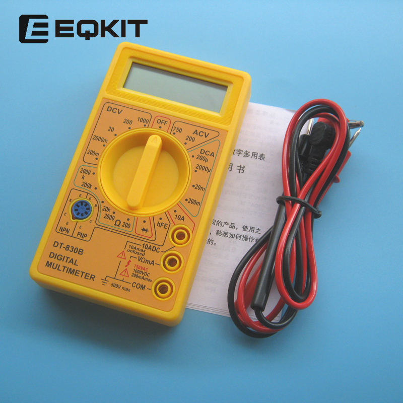 DT830B万用表 三位半万用表 数字万用表 便携式万用表 带电池表笔
