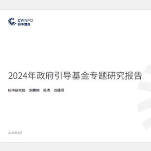 2024年政府引导基金专题研究报告 产业调研数据图表发展状政策