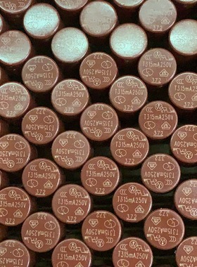 372圆柱型保险丝 T315MA 0.315A 250V 慢断保险丝 红色