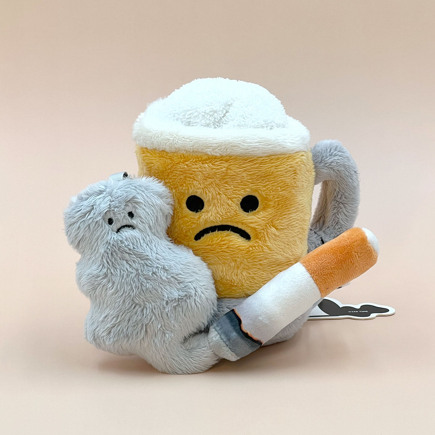 毛绒烟酒组合 情绪玩具原创品牌 sadtime 烟+啤酒擦手巾 创意礼物