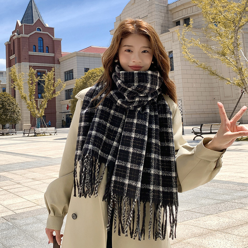 学院风围巾女秋冬季仿羊绒格子保暖情侣百搭韩版学生围脖加厚披肩,服饰配件/皮带/帽子/围巾,围巾/丝巾/披肩,淘宝优惠券,粉丝福利购,淘宝优惠卷