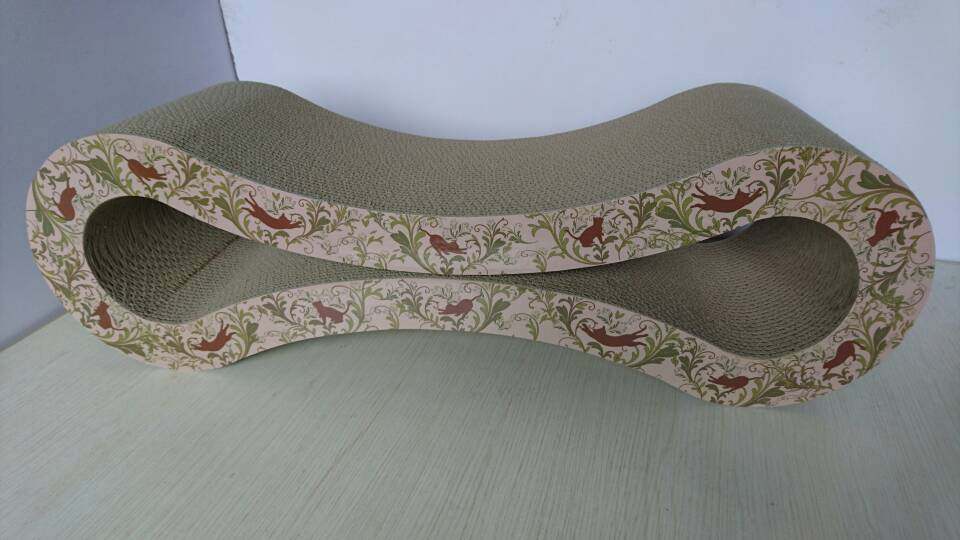 【猫奴小馆】英订单 高密度瓦楞纸猫抓板/猫沙发 8字造型