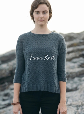 分水岭小绞花套衫棒针编织中文图解文字说明