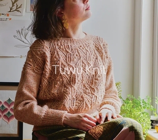 花满楼 女士镂空麻花毛衣棒针编织中文图解文字说明