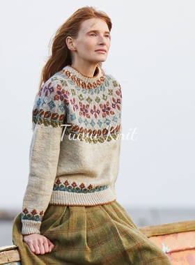 海上花提花毛衣编织中文图解文字说明