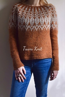 暮秋提花套衫棒针编织中文图解文字说明 非视频