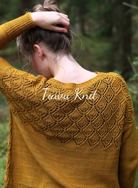 零落 镂空花套衫棒针编织中文图解文字说明