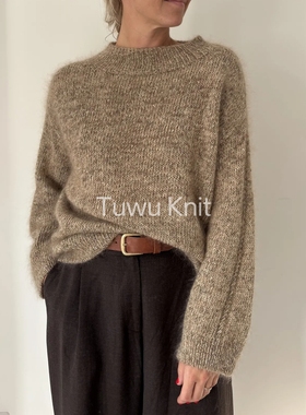 拾光 女士中领休闲套衫棒针编织中文图解文字说明