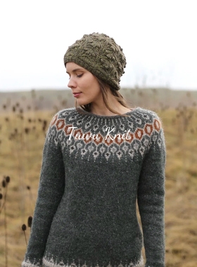 苔尔珈提花套衫棒针编织中文图解文字说明 非视频