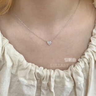 满钻爱心 日式s925纯银项链女轻奢甜美百搭小众锁骨链闺蜜礼物