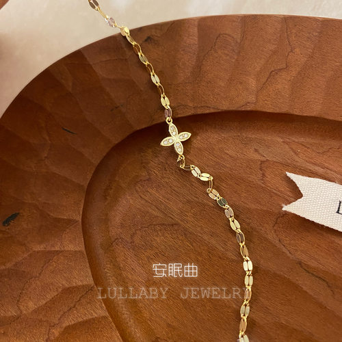 洗手不用摘幸运四叶草S925手链