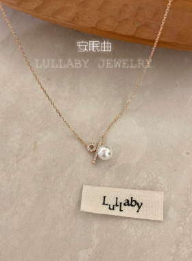 《百分》香槟色s925纯银珍珠项链女小众设计美好祝愿感高级锁骨链