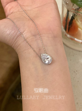 安眠曲s925纯银水滴小众项链女