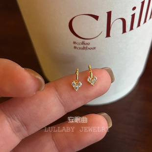 睡觉不用摘！s925纯银镀金简约大气日韩风小巧精致微镶气质耳钉女