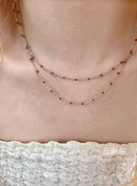 莓果少女百搭不掉色钛钢项链
