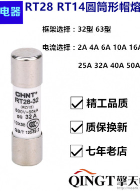 正泰电器 RT28-32 RT28-63 2A4A6A10A20A32A63A保险丝熔断体熔芯
