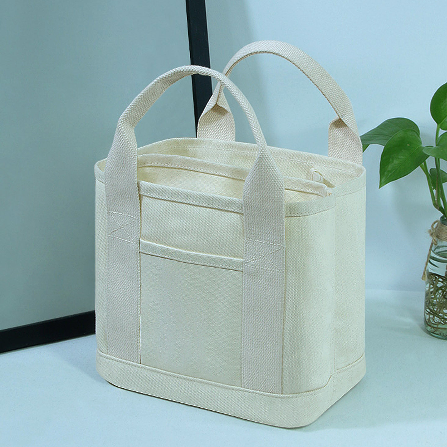 新款时尚白色上班手提小帆布包定制学生日韩版手拎便当水桶布袋包,箱包皮具/热销女包/男包,时尚帆布包,淘宝优惠券,粉丝福利购,淘宝优惠卷