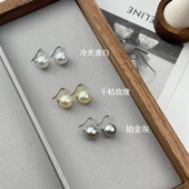 珍珠耳环耳钩fever同款 S925纯银抗过敏 人造仿澳白正圆高跟鞋