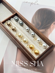 人造仿澳白珍珠耳环耳夹无耳洞耳环耳饰舒适简约经典博主同款