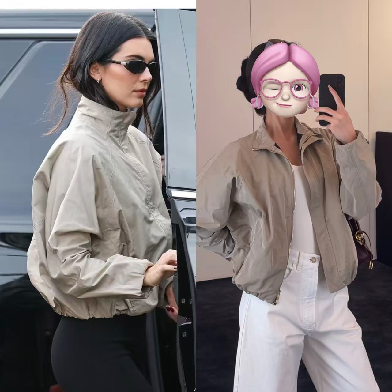 肯豆同款阿普瑞风短款夹克外套女