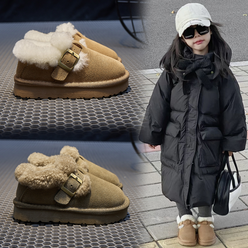 真皮保暖加厚儿童棉鞋雪地靴