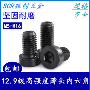 12.9级高强度薄头内六角螺丝螺栓M5M6M8M10M12M14M16