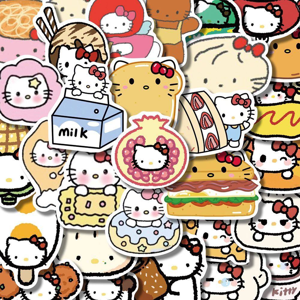 200张可爱美食可爱猫贴纸卡通动漫手账装饰手机壳笔记本贴画防水