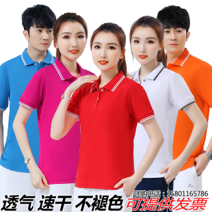 晋冠光版运动t恤女夏季短袖套装速干透气男纯色Polo衫定制印字