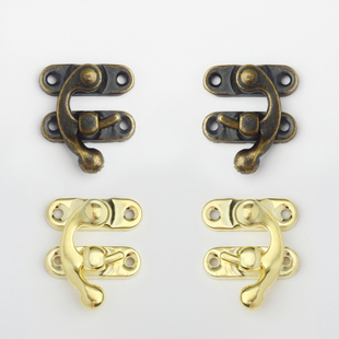 搭扣锁扣箱扣牛角钩锁首饰盒卡扣锁小木箱礼盒锁扣复古五金配件