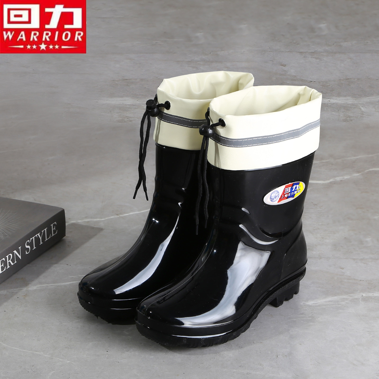 上海回力雨鞋女男加绒保暖防水鞋劳保厨房胶鞋低帮短筒户外靴轻便