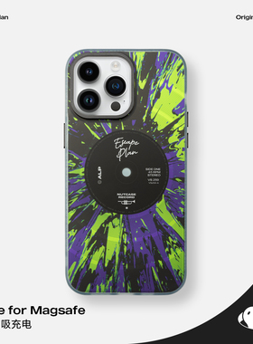 黑胶唱片磁吸iPhone14pro max适用苹果13双层图案IMD工艺12全包手机壳个性小众彩胶唱片黑色原创