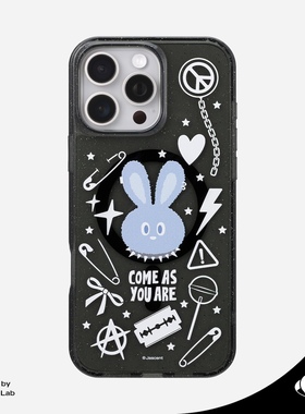 Jascent原创设计闪粉效果朋克兔子可爱卡通磁吸Magsafe手机壳适用于苹果iPhone16ProMax15Pro