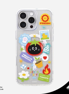 Jascent原创设计闪粉效果番茄小猫可爱卡通磁吸Magsafe手机壳适用于苹果iPhone16ProMax15Pro