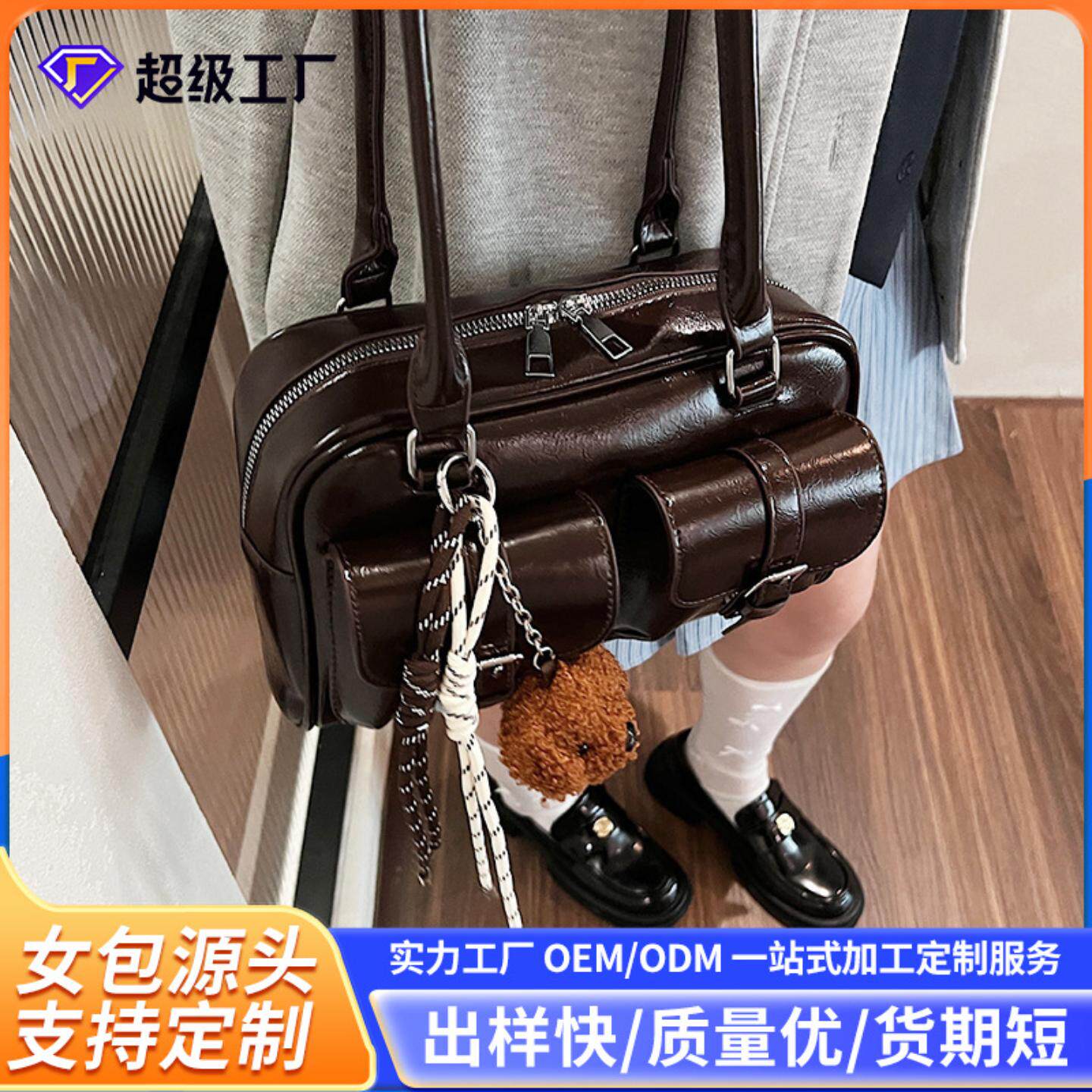 25年新款女包黑天鹅枕头包包女新款轻奢小众pu高级感手提单肩包