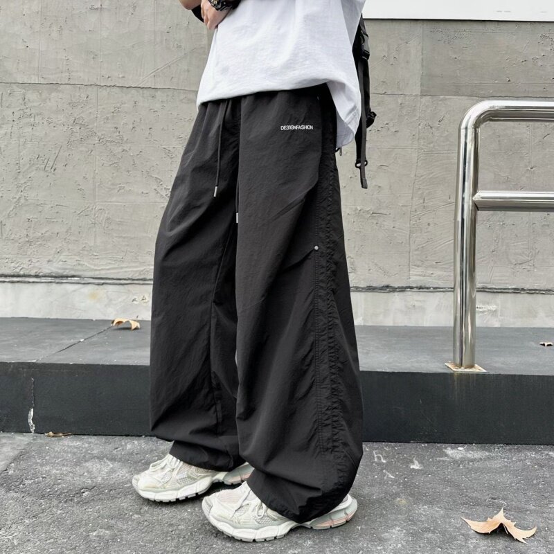 格林春夏2026男大童薄型棉布速干工装裤青少年学生抽绳休闲薄长裤