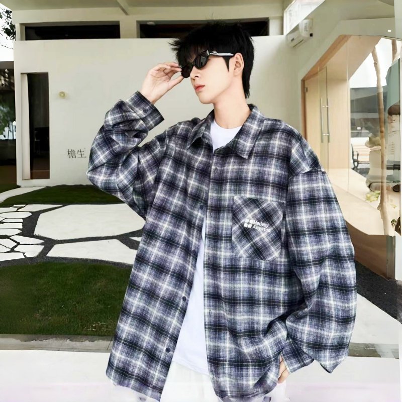 春款2026男大童磨毛棉布格子衬衫潮流初高中学生男孩时尚休闲衬衣,童装/婴儿装/亲子装,衬衫,淘宝优惠券,粉丝福利购,淘宝优惠卷
