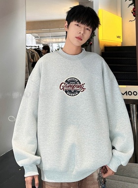 冬款2025乔迪丹娜男大童潮牌字母印花青少年一体绒圆领加厚卫衣潮