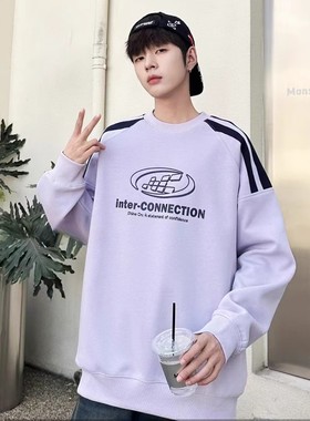 2025春秋款乔迪丹娜男大童圆领卫衣青少年初高中生潮流印花休闲T