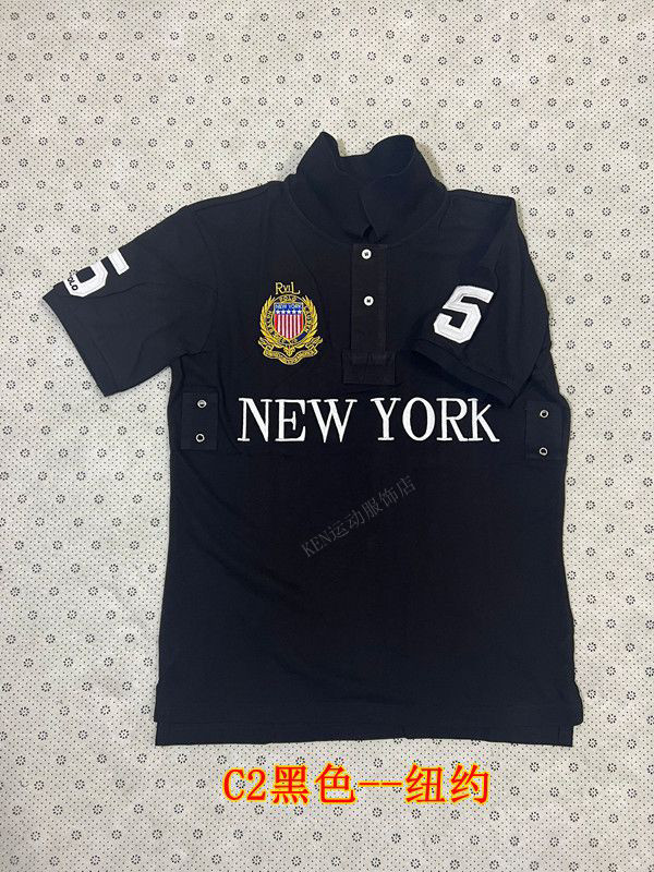 thumbnail for Summer Men's Sports Polo Shirt Embroidered Lapel Golf Casual t Short-Sleeved Top Chicago New York Black