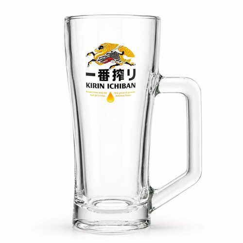 一番榨啤酒杯带把手麒麟厚重扎啤杯玻璃杯500ml
